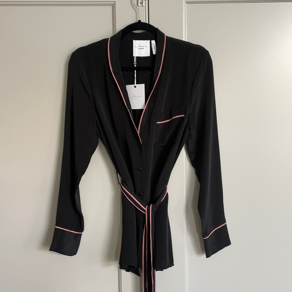Silk belted/robe "pajama" top